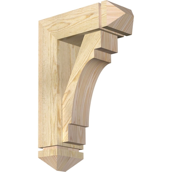 Ekena Millwork Merced Arts and Crafts Rough Sawn Bracket w/ Offset Brace, Douglas Fir, 6"W x 16"D x 24"H BKT0604X16X24MRC03RDF - main